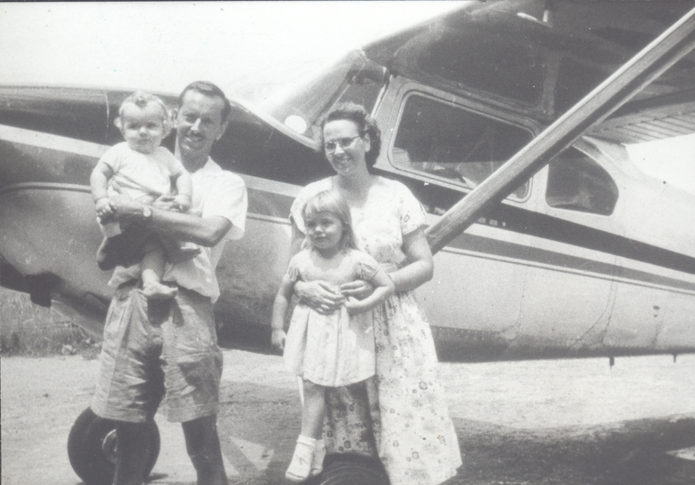 Stuart, Phyllis, John and Rebecca fly to Sudan in 1958 to set up home (credit: MAF Archive)