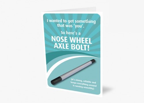 Nose wheel axle bolt card