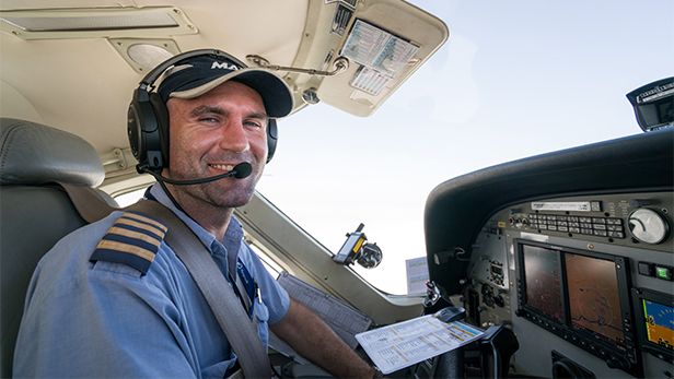 Sam Johnston in the cockpit. Photo credit LuAnne Cadd 