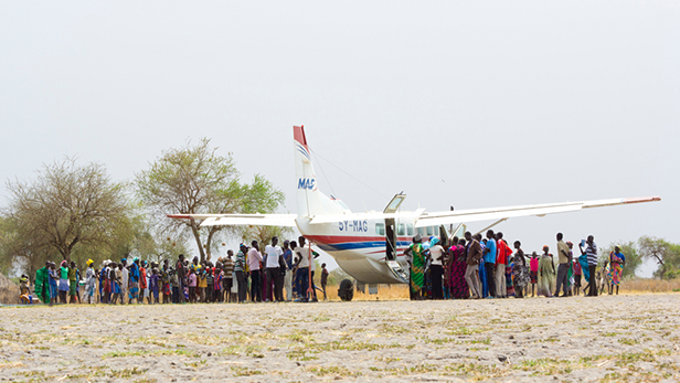 The airstrip at Pagil is 1H40M flight directly north of Juba. 