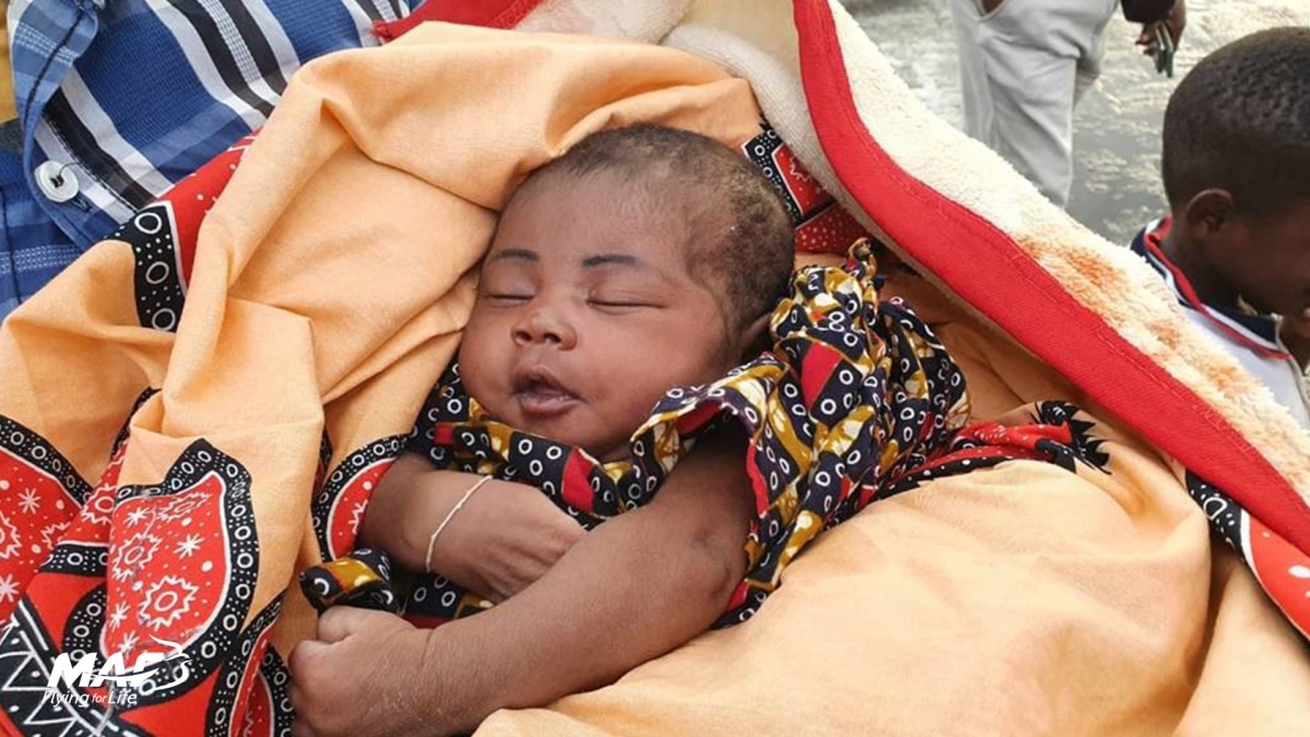 Orphaned baby flown to Pemba Hospital