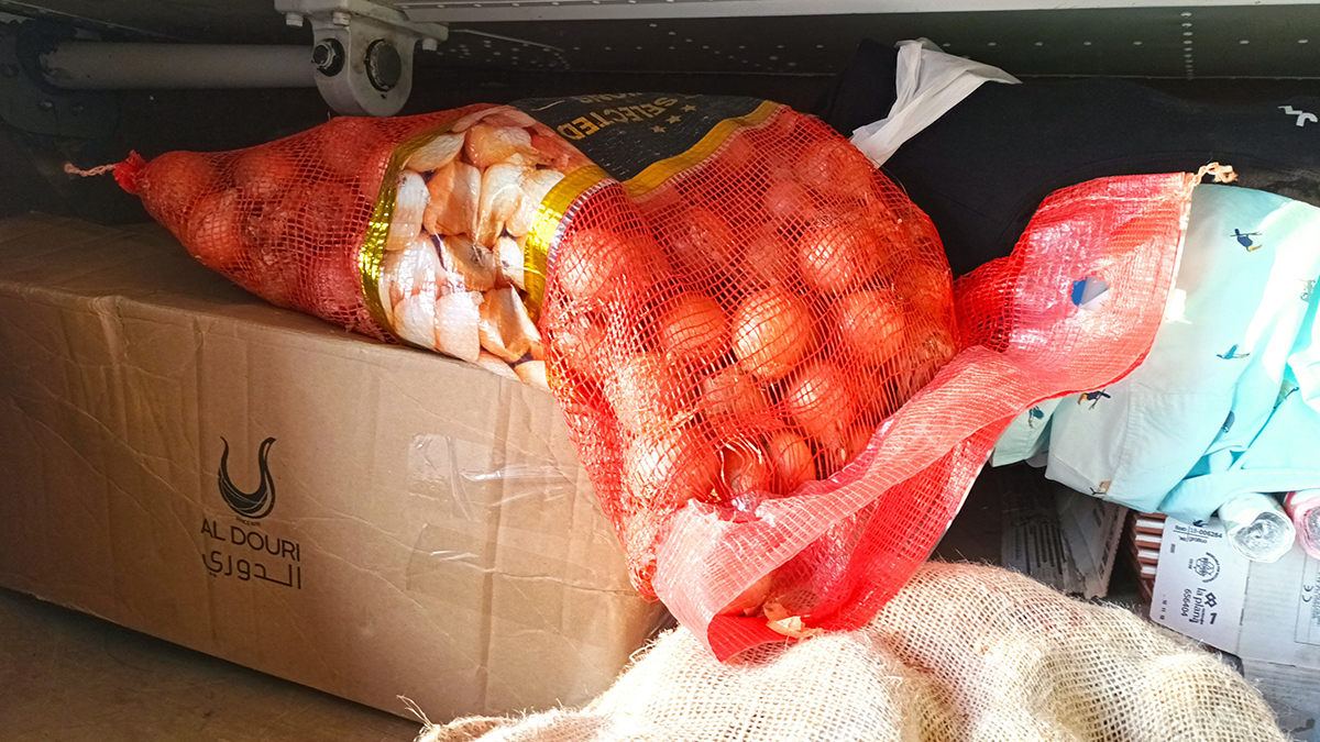 A sack of onions and other essential supplies en route to remote missionaries in Liberia 
