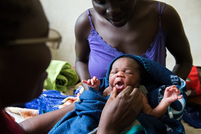 A new-born baby in South Sudan. MAF