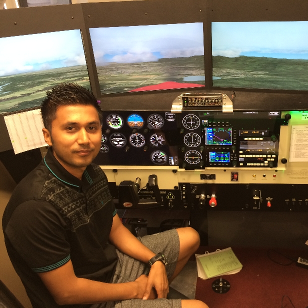 Pilot Ping doing aviation training
