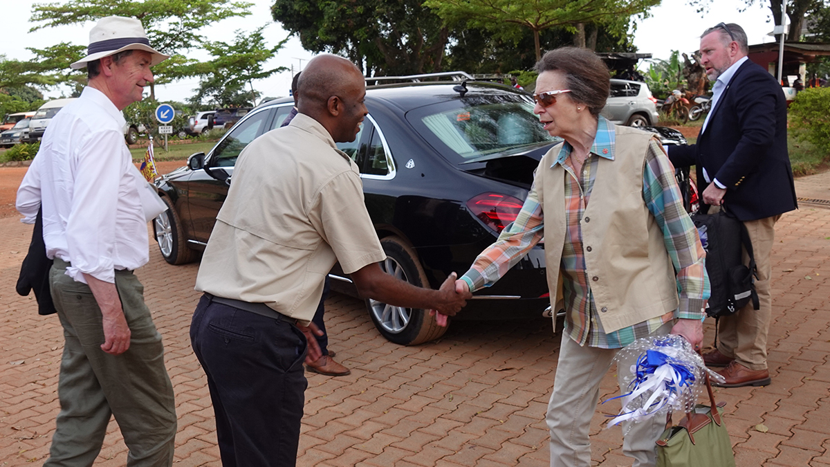 Sam Baguma, Finance Manager for East Africa (centre) meets Princess Anne