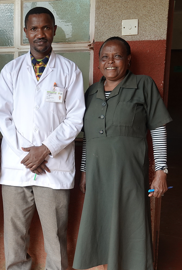 Nurse Augustino (R) has been doing medical outreaches for nearly 30 years (credit: Jacqueline Mwende)