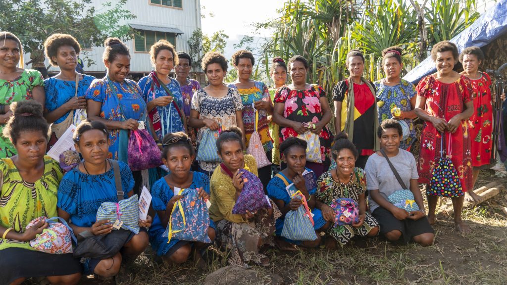 Women are delighted with their menstrual kits (credit: Mandy Glass)