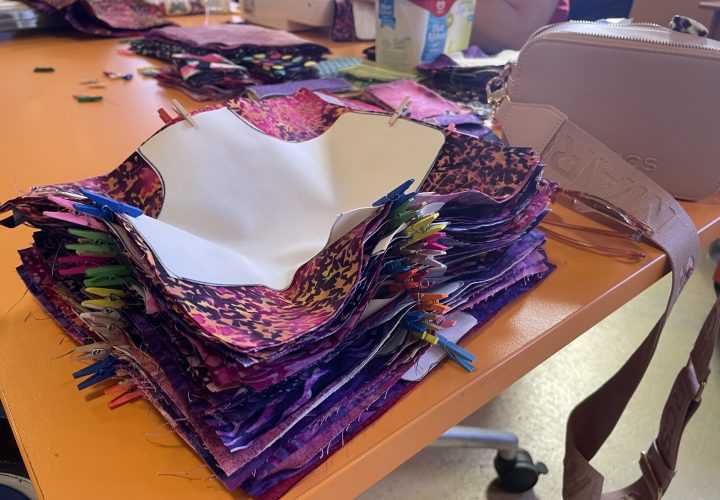 Hundreds of pads for rural PNG women are made at the Cairns Days for Girls centre (credit: Mandy Glass)