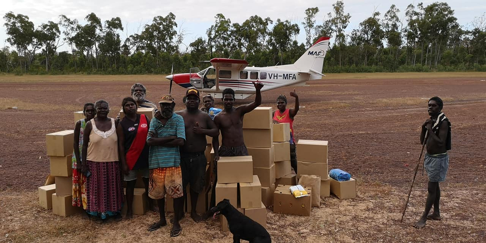 MAF transports 450 kg of food to the Yolngu on Howard Island during Covid-19 (credit: Philipp Techand)