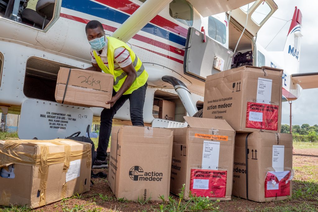 Without MAF flights from Monrovia, the hospital would be without essential supplies (credit: Dave Forney)