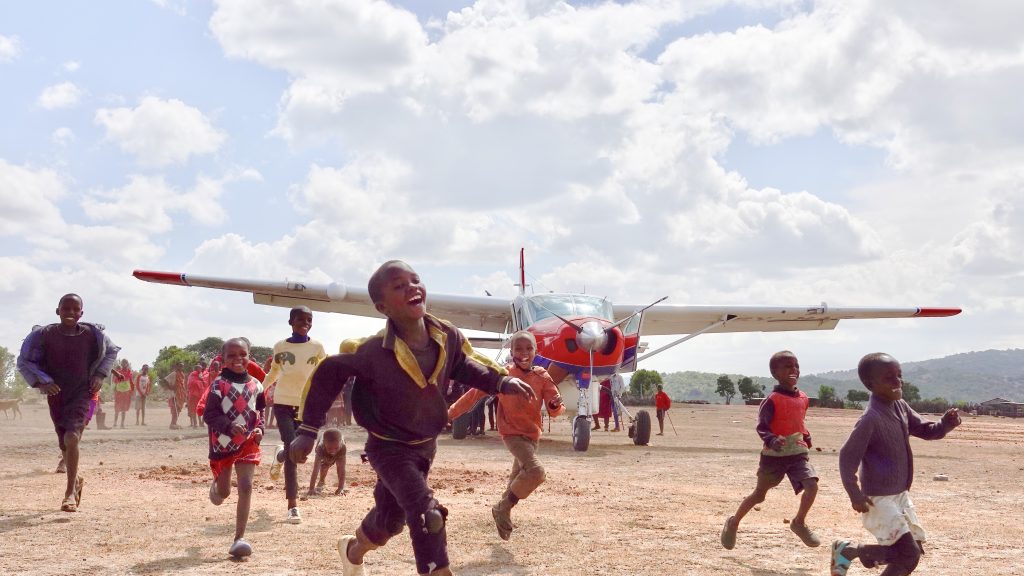 Loita Hills, south-west Kenya - children running onto the airstrip is a risk (credit: Paula Alderblad)