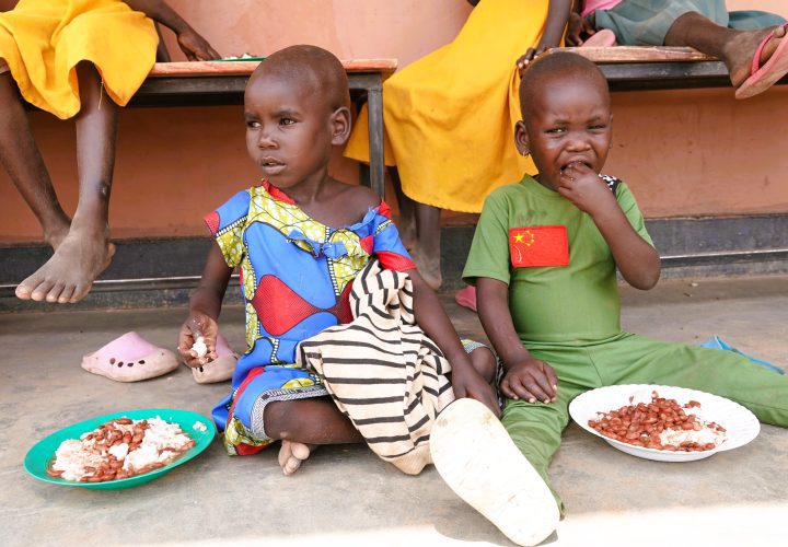 Children benefit from the feeding programme at Akigyeno School (credit: Damalie Hirwa)