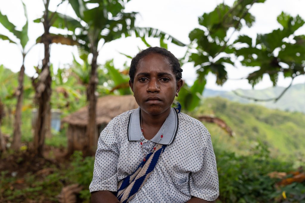 12-year-old Ruth from Yenkisa in Enga Province nearly died from bullet wounds (credit: Landen Kelly)