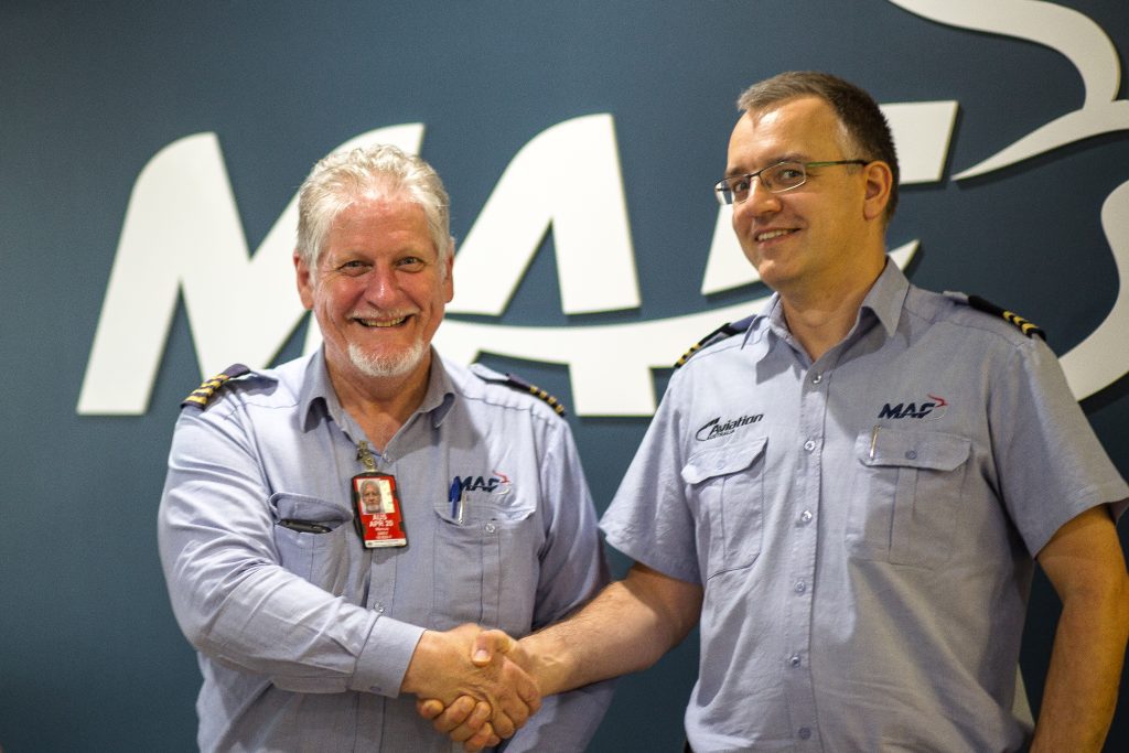 MAF’s training centre in Mareeba provides ‘so much care & support’ says Ulrich, right (credit:Andrea Rominger)